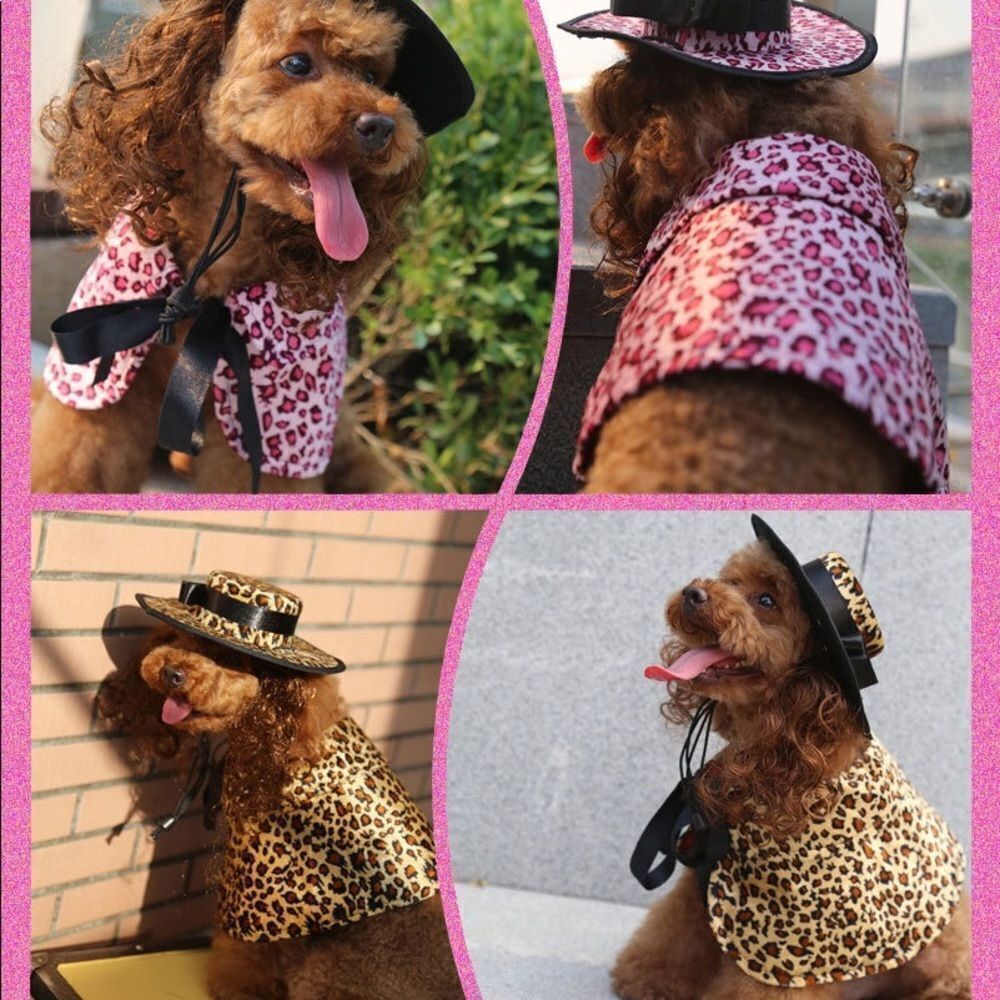 Golden Leopard Hat, Wig & Cloak